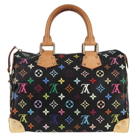 LOUIS VUITTON Monogram Multicolor Speedy 30 Hand Bag Black M92642 Auth 115220V - Picture 2 of 16